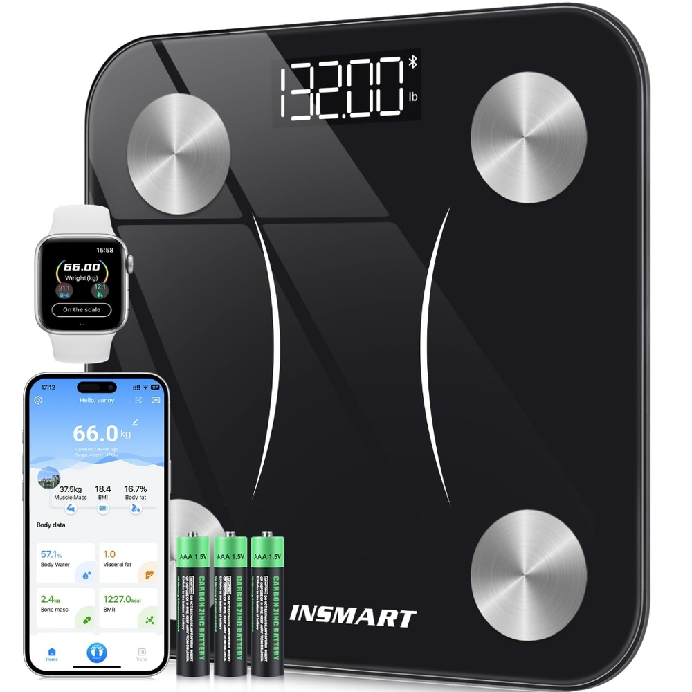 New INSMART Digital Smart Body Fat Scale, Bluetooth Bathroom Weight Scale